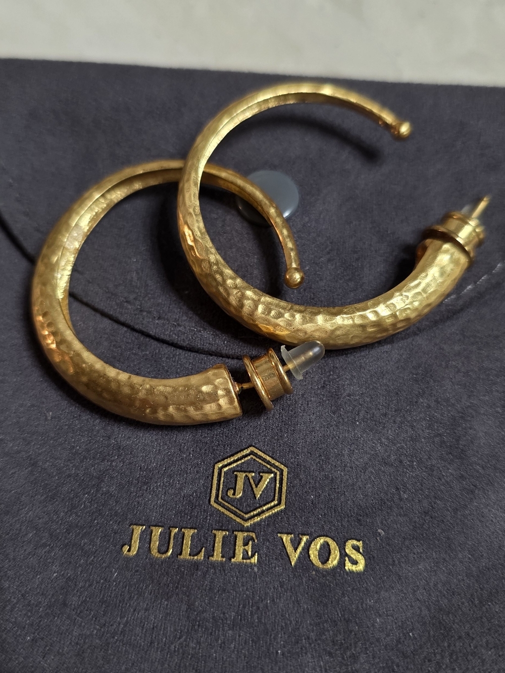 Julie Vos Textured Gold Hoop Earrings